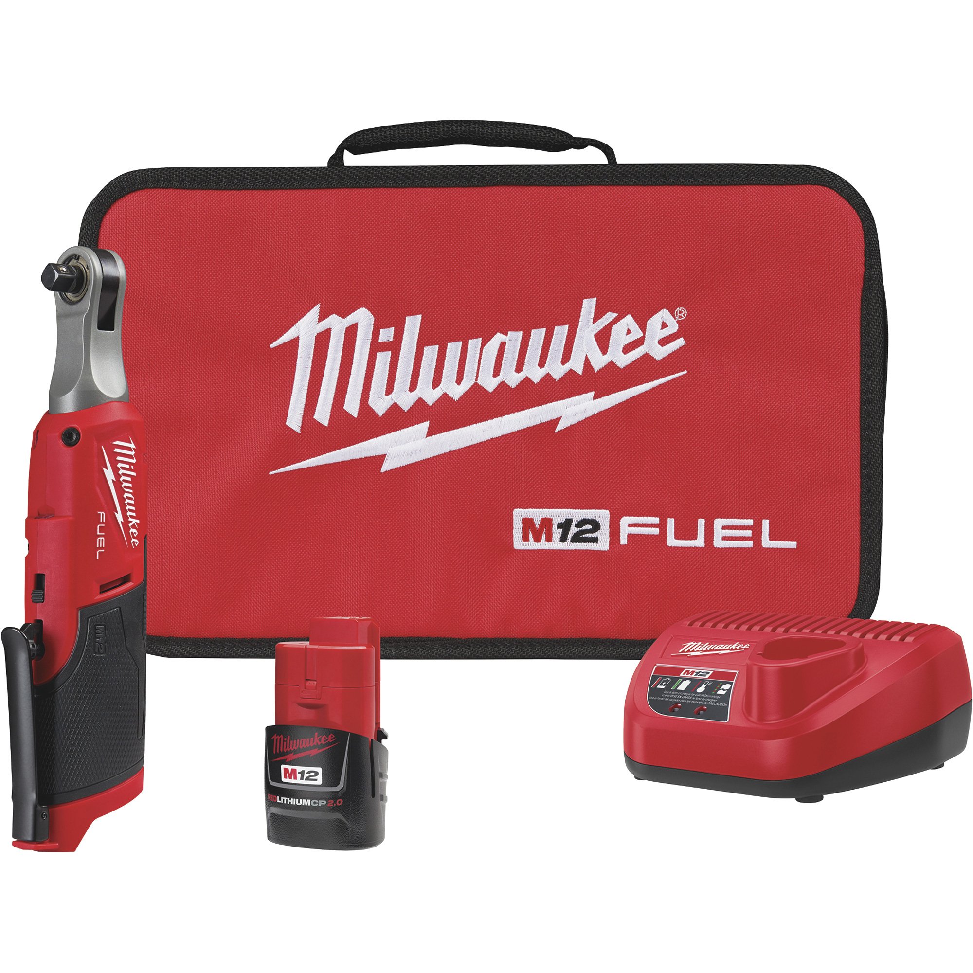 Milwaukee M12 FUEL Cordless 3/8in. High-Speed Ratchet Kit — 1 Battery, 35 Ft./Lbs. Torque, Model# 2567-21H